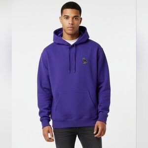October's Very Own OVO Hoodie Purple Owl Logo Embroidered Men's Sweater Size M